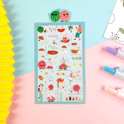 Gold Stamp Transparent PVC Sticker Customized Logo Cute Cartoon Sticker Oil Proof